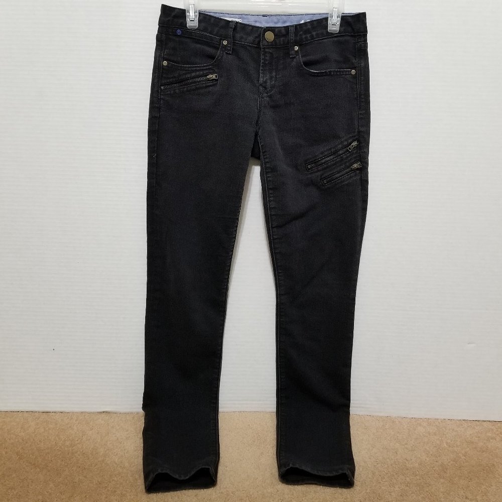 GAP jeans 27/4 Always Skinny Washed Black zipper detailing punk goth denim